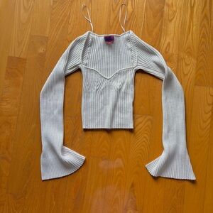 Edikted White Ribbed Sweater